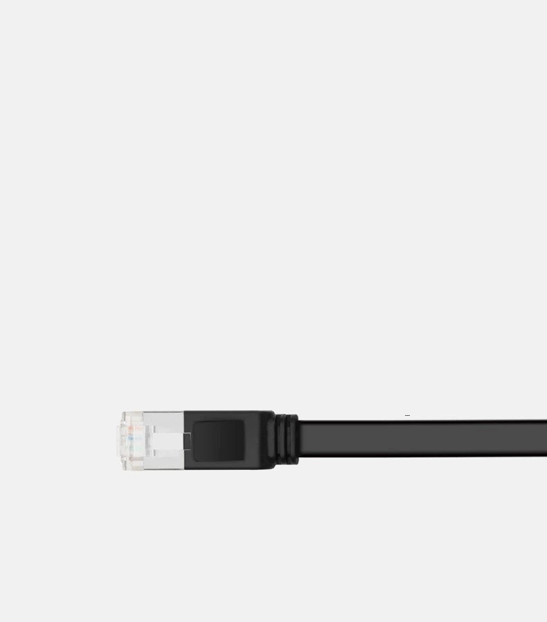 Ugreen fladkabelt netværkskabel Ethernet patch-kabel RJ45 Cat 6 UTP 1000 Mbps 2 m sort (50185)