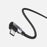 Ugreen US323 vinklet USB-C - USB-C PD QC SCP 3A 480Mb/s kabel 1m - grå