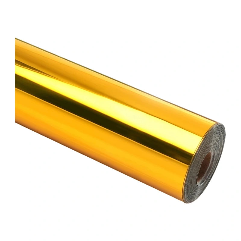HTVRONT Chrome Metallic Self-Adhesive Film, 30.5 cm x 90 cm (gold)