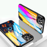 Farvet glaskasse holdbart cover med hærdet glas bagsiden og kamera cover iPhone 11 Pro Max mønster 1