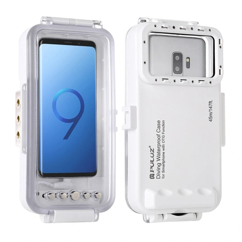 Puluz Waterproof Case (45m) til USB-C smartphones til undervandsbilleder og -videoer (hvid)