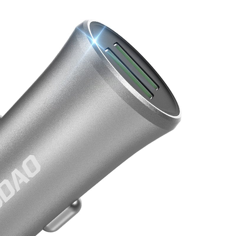 Dudao 3.4A smart bil oplader 2x USB sølv (R6S sølv)