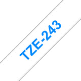 Brother TZE-243 etiketbånd Blå på hvid