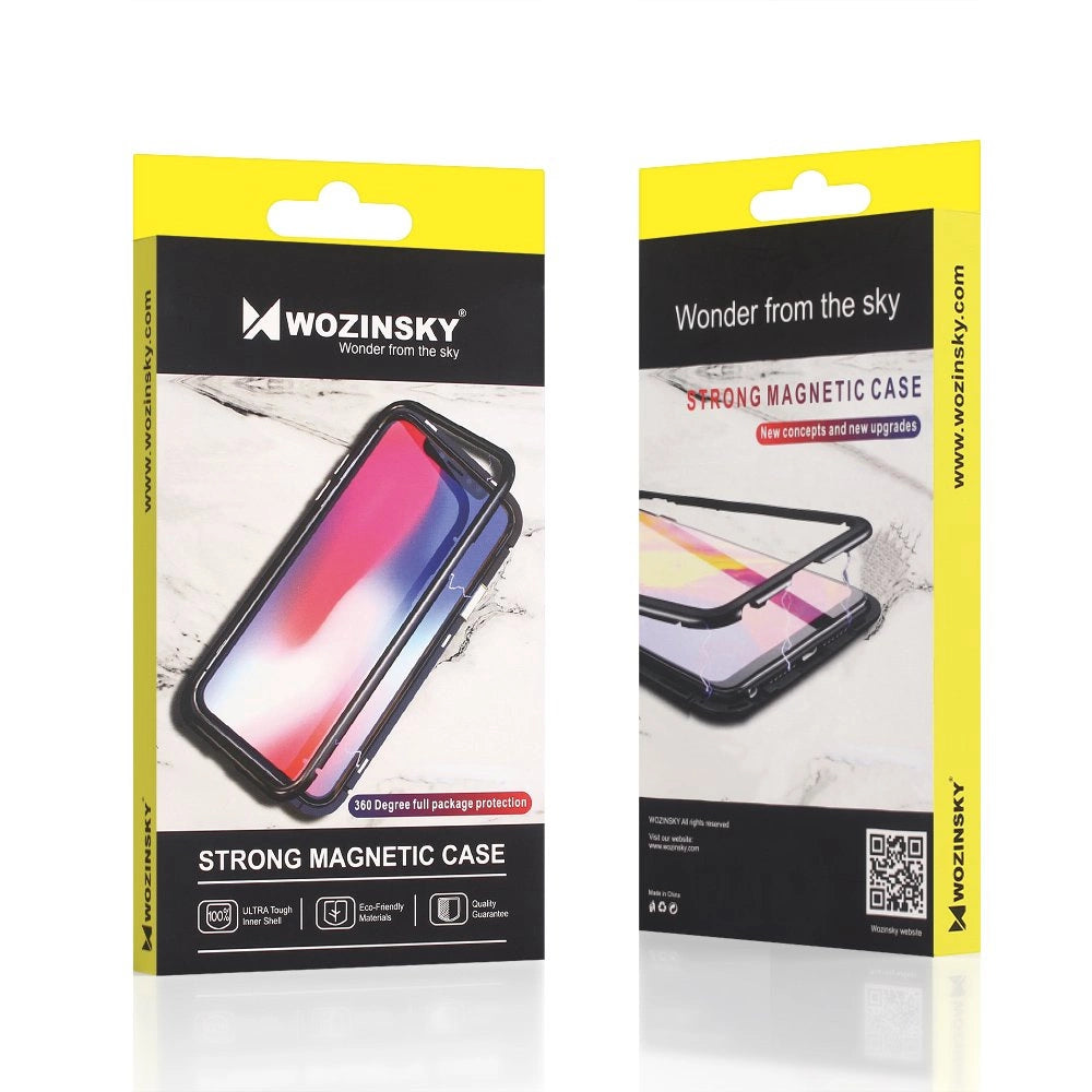Wozinsky Magnetic Cam Slider Case Full Body Cover indbygget frontglaslinserotator til Huawei P40 sort