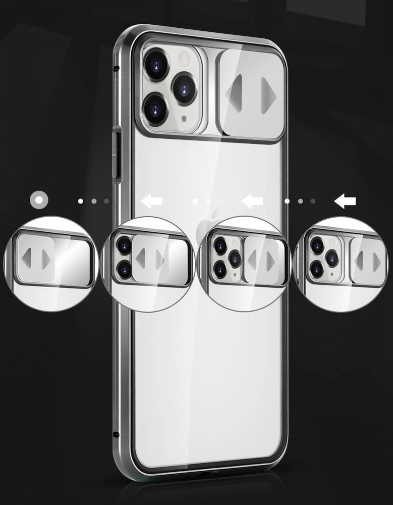 Wozinsky Magnetic Cam Slider Case Full Body Cover indbygget frontglaslinserotator til Huawei P40 sort
