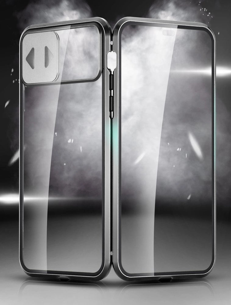 Wozinsky Magnetic Cam Slider Case Full Body Cover indbygget frontglaslinserotator til Huawei P40 sort