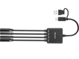 Sandberg 136-81 interface hub USB 3.2 Gen 1 (3.1 Gen 1) Type-A + Type-C 5000 Mbit/s Sort