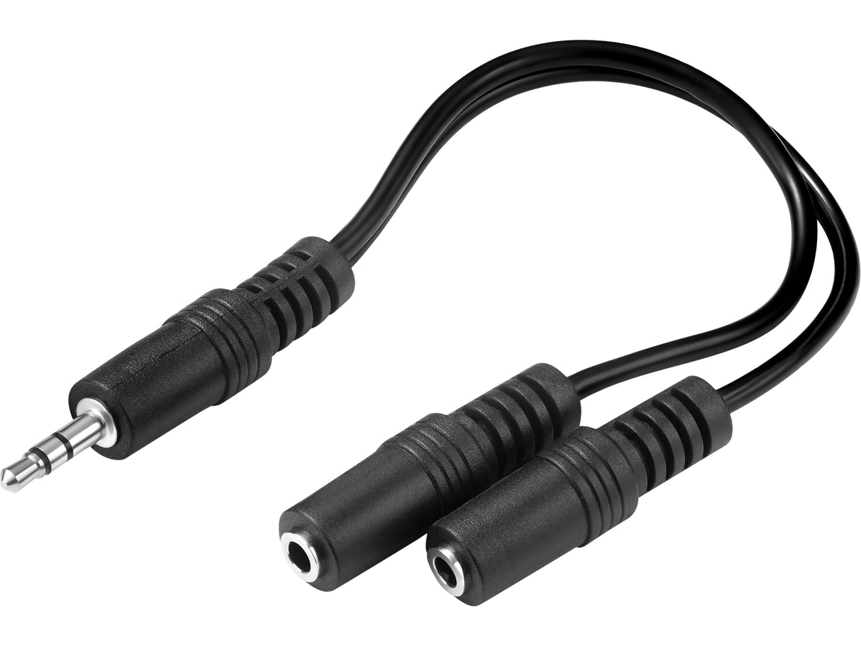 MiniJack Splitter 1-2, Black