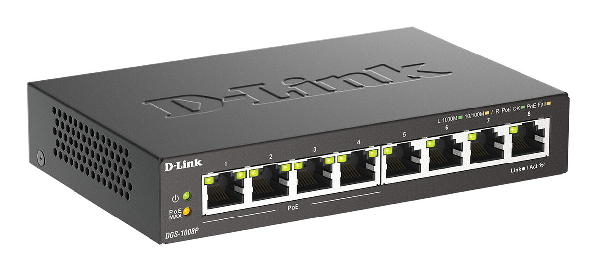 D-LINK 8-port 10/100/1000 Desktop Switch w/ 4 PoE Ports