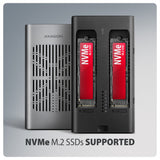 Axagon EEM2-20GD drev dockingstation USB 3.2 Gen 2 (3.1 Gen 2) Type-C Sort, Grå