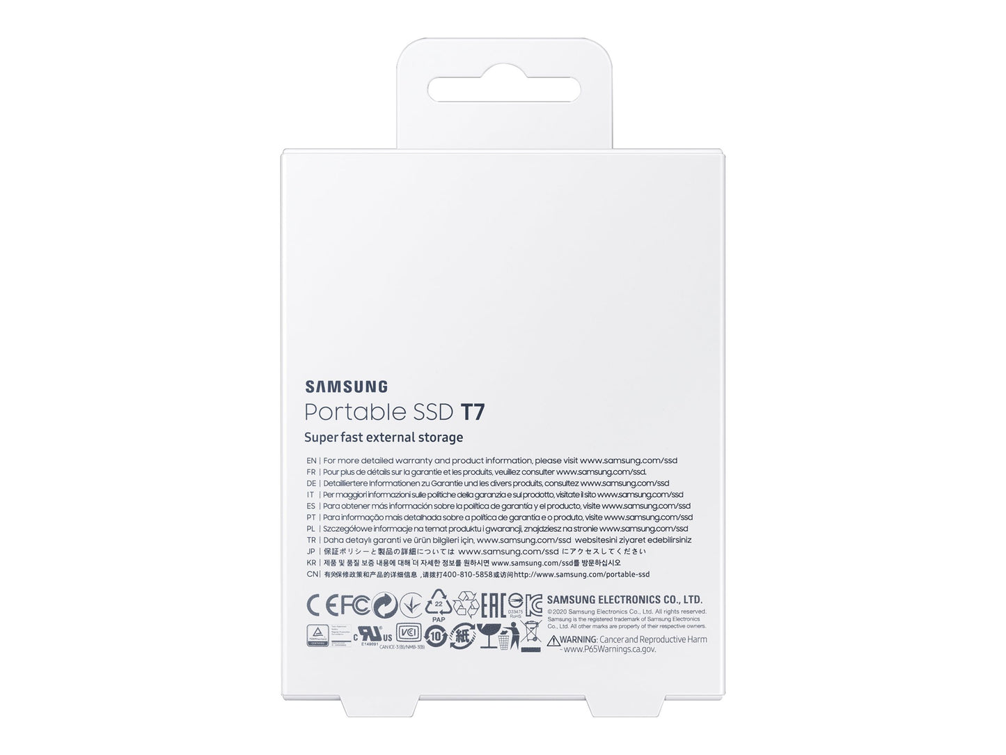 Samsung Portable SSD T7 SSD MU-PC2T0T 2TB USB 3.2 Gen 2