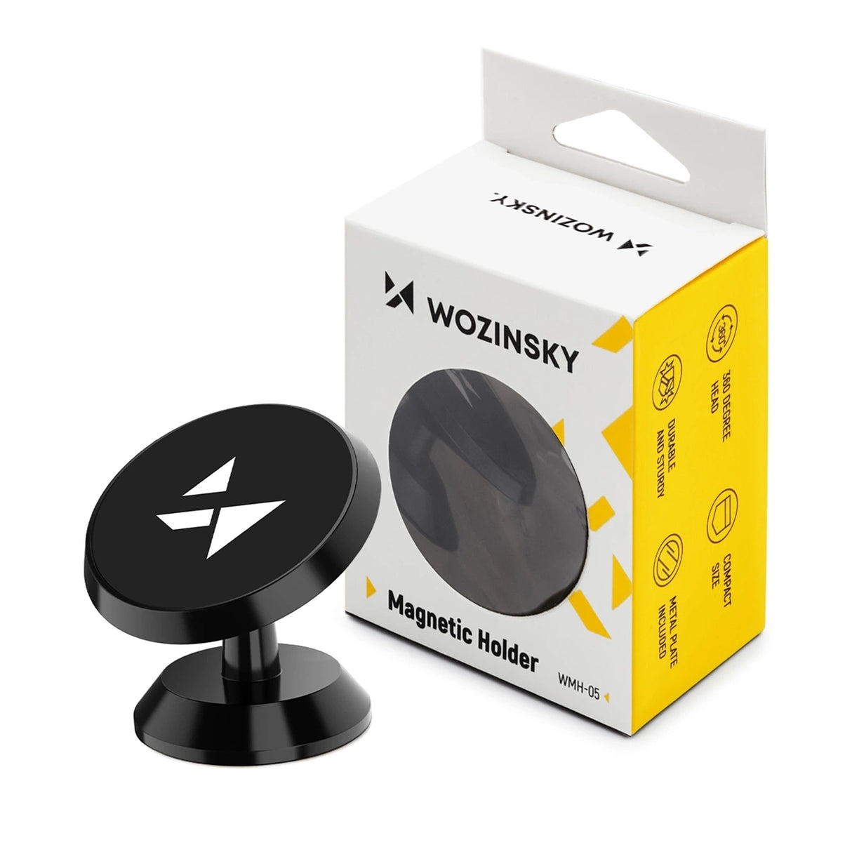Wozinsky Magnetic Car Dashboard 360 Selvklæbende sort (WMH-05)