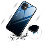 Gradient Glass Durable Cover med tempereret glas Bagside iPhone 12 mini sort-rød