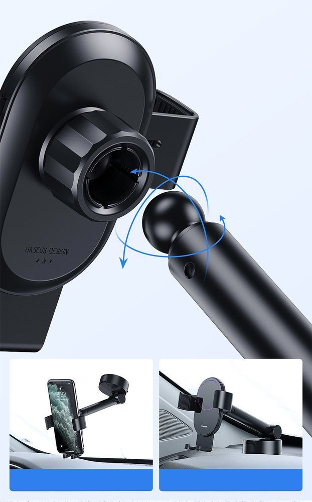 Baseus telescopic gravity car holder for the windshield black (SUYL-JY01)