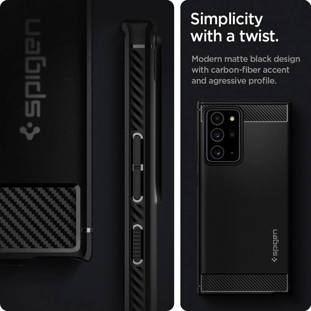 Spigen Rugged Armor Case til Samsung Galaxy Note 20 Ultra - Matte Black