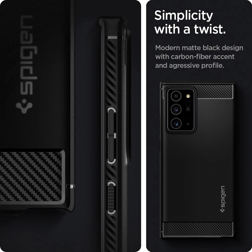 Spigen Rugged Armor Case til Samsung Galaxy Note 20 Ultra - Matte Black