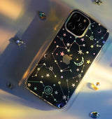 Kingxbar Lucky Series-hylster dekoreret med originale Swarovski-krystaller iPhone 12 mini gennemsigtig (Clover)