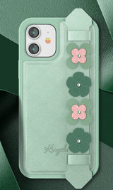 Kingxbar Sweet Series-hylster dekoreret med originale Swarovski krystaller iPhone 12 Pro / iPhone 12 grøn