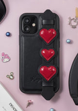 Kingxbar Sweet Series-hylster dekoreret med originale Swarovski krystaller iPhone 12 Pro / iPhone 12 sort