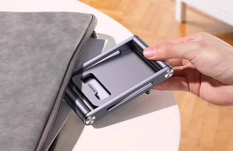 Ugreen metal aluminium foldbare telefonholder tablet grå (LP263 80708)