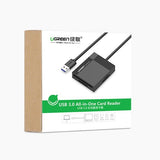 Ugreen CR125 30231 SD / micro SD / CF / MS hukommelseskortlæser med USB 3.0 kabel 0,5 m - sort