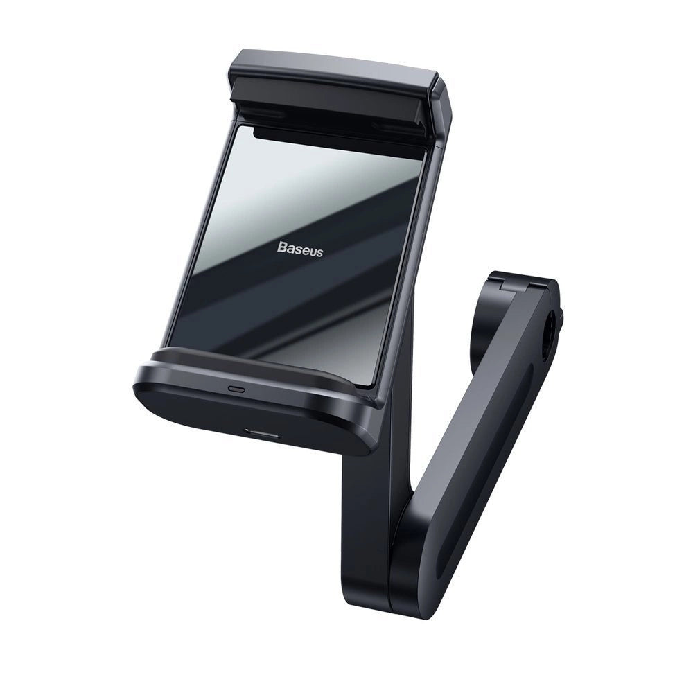 Baseus bil hovedstøtte telefon holder med indbygget 15 W Qi trådløs oplader sort (WXHZ-01)