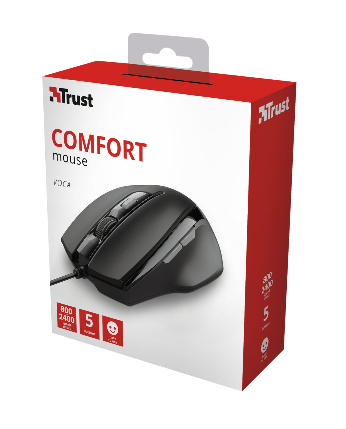 Trust Voca mus Kontor Højre hånd USB Type-A Optisk 2400 dpi