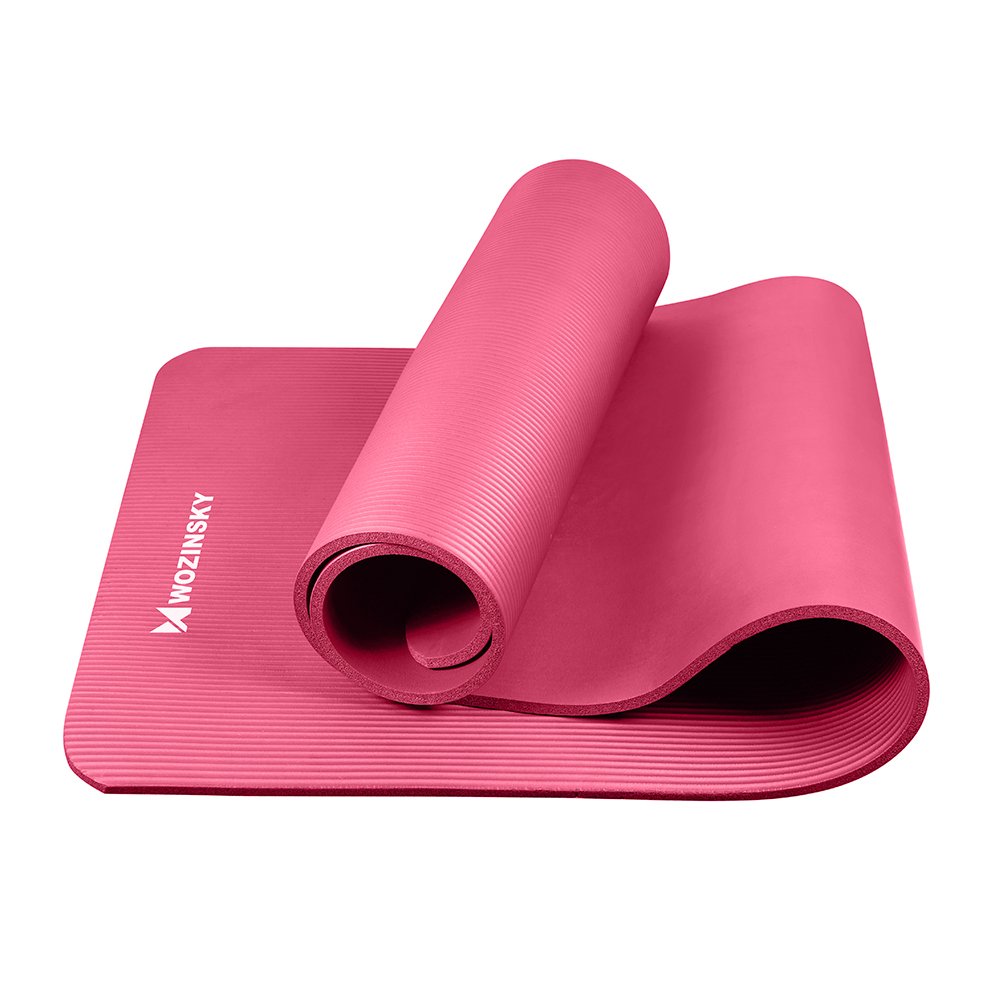 Wozinsky træningsmad 181 x 63 x 0,9 cm tyk gymnastik yoga mad rosa