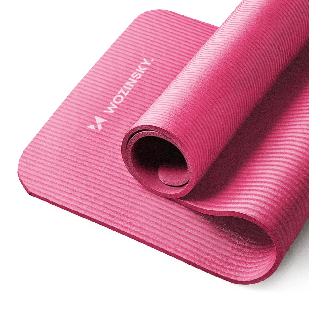 Wozinsky træningsmad 181 x 63 x 0,9 cm tyk gymnastik yoga mad rosa