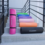 Wozinsky træningsmat 181 x 63 x 0,9 cm tyk gymnastik-yoga-mat sort