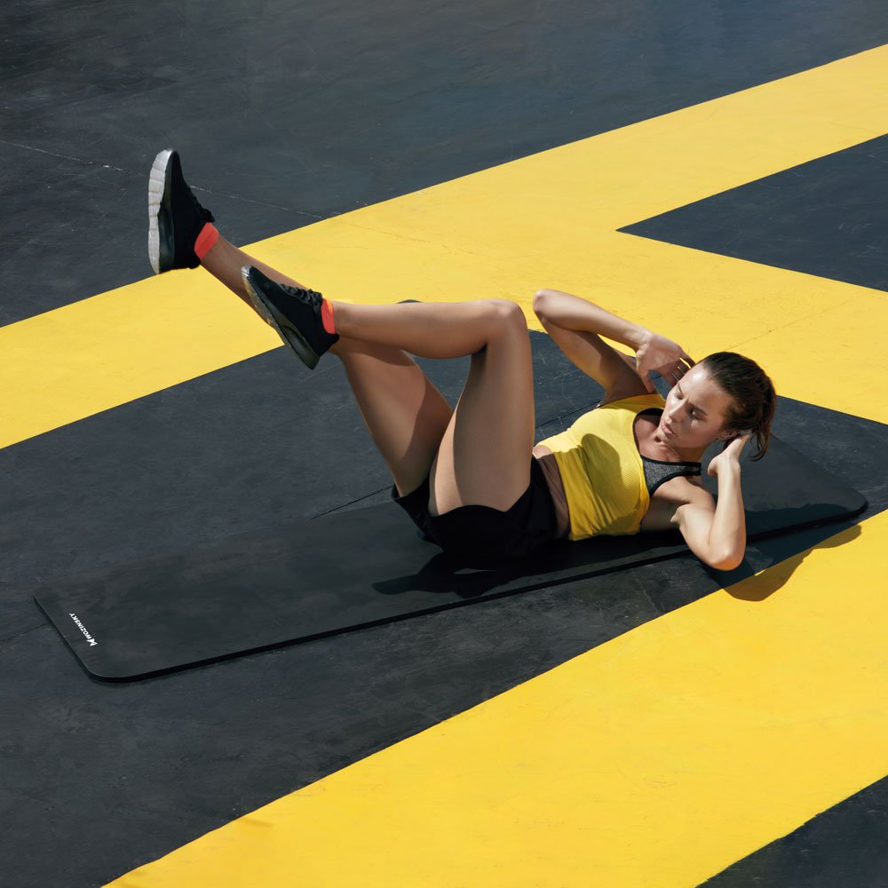 Wozinsky træningsmat 181 x 63 x 0,9 cm tyk gymnastik-yoga-mat sort