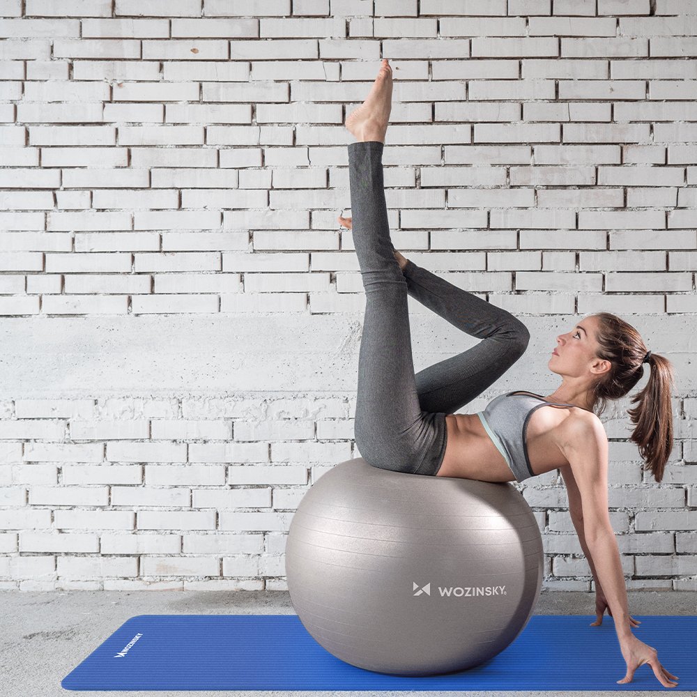 Wozinsky træningsmat 181 x 63 x 0,9 cm tyk gymnastik-yoga-mat sort