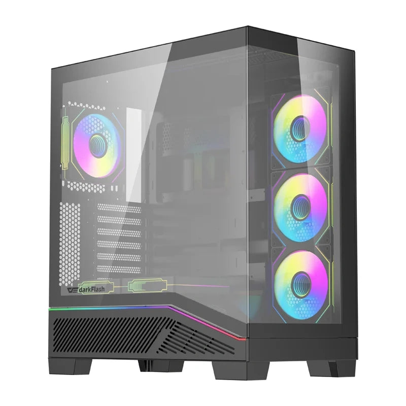 Computerkasse DarkFlash K430 + 6 ventilatorer (sort)