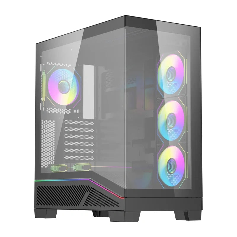 Computerkasse DarkFlash K430 + 6 ventilatorer (sort)