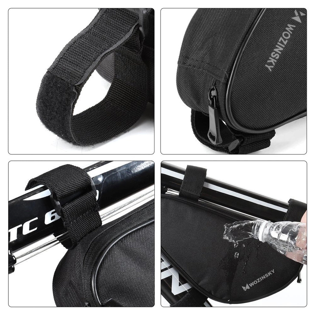Wozinsky cykeltaske til 1.5l cykelramme sort (WBB11BK)