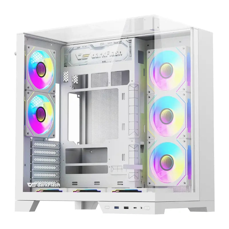 Computerkasse DarkFlash TH285 PLUS + 8 blæsere (hvid)
