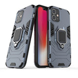 Ring Armor Case Kickstand Tough Rugged Cover til iPhone 12 mini blå