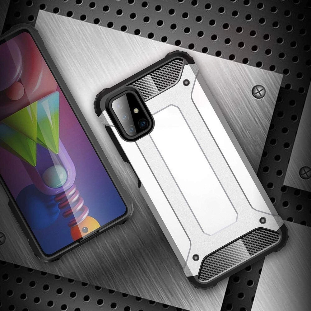 Hybrid Armor Case Tough Rugged Cover til Samsung Galaxy M51 blå