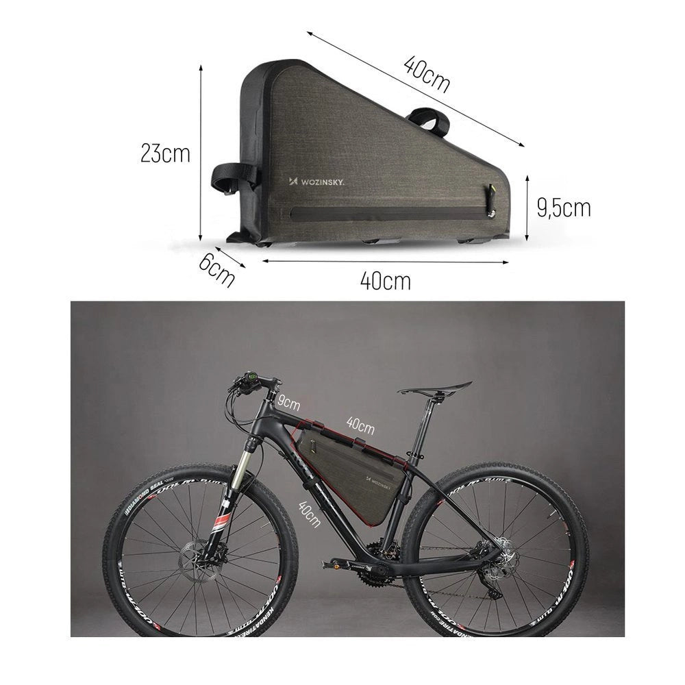 Wozinsky cykelrammesæk 3,5 l grå (WBB15BK)