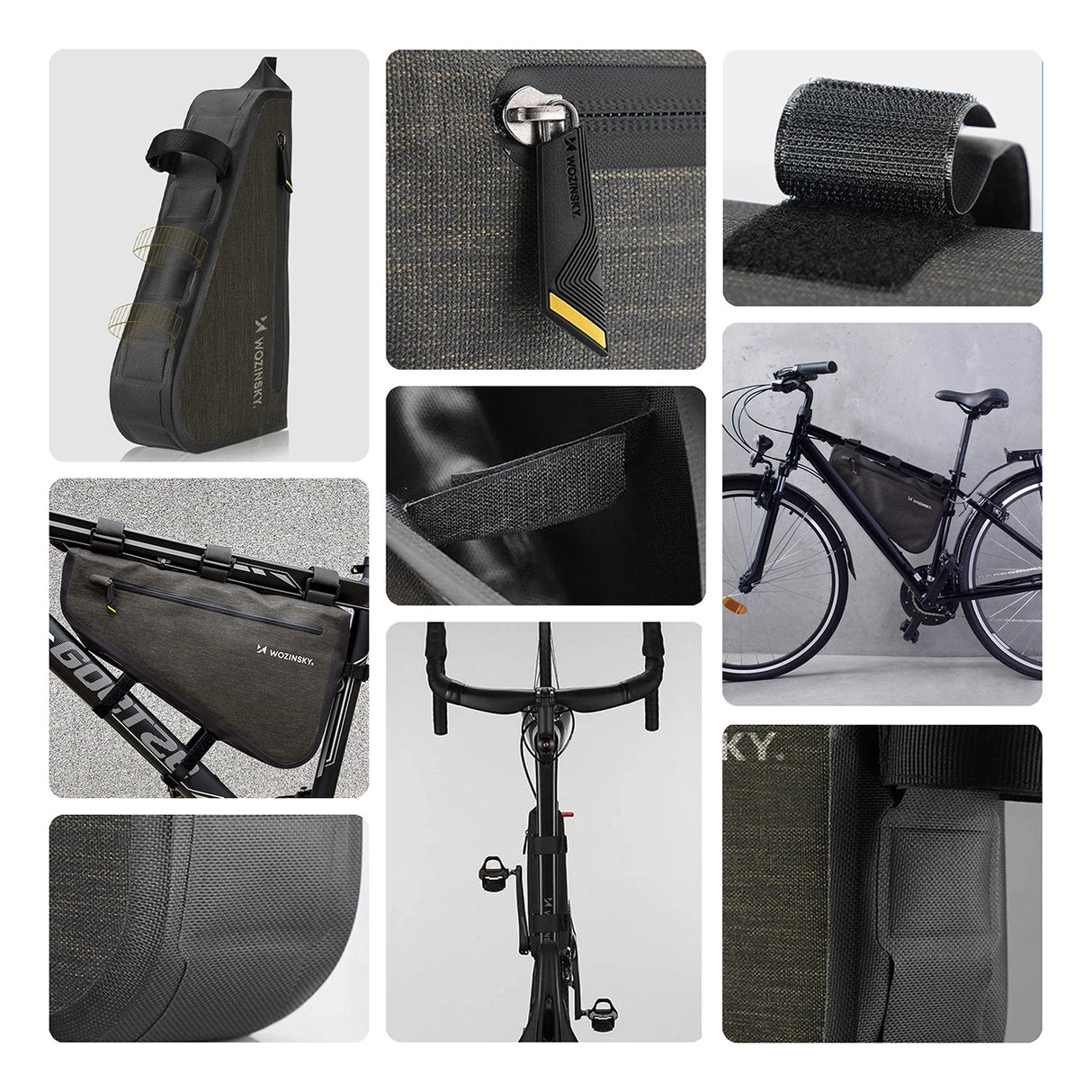 Wozinsky cykelrammesæk 3,5 l grå (WBB15BK)