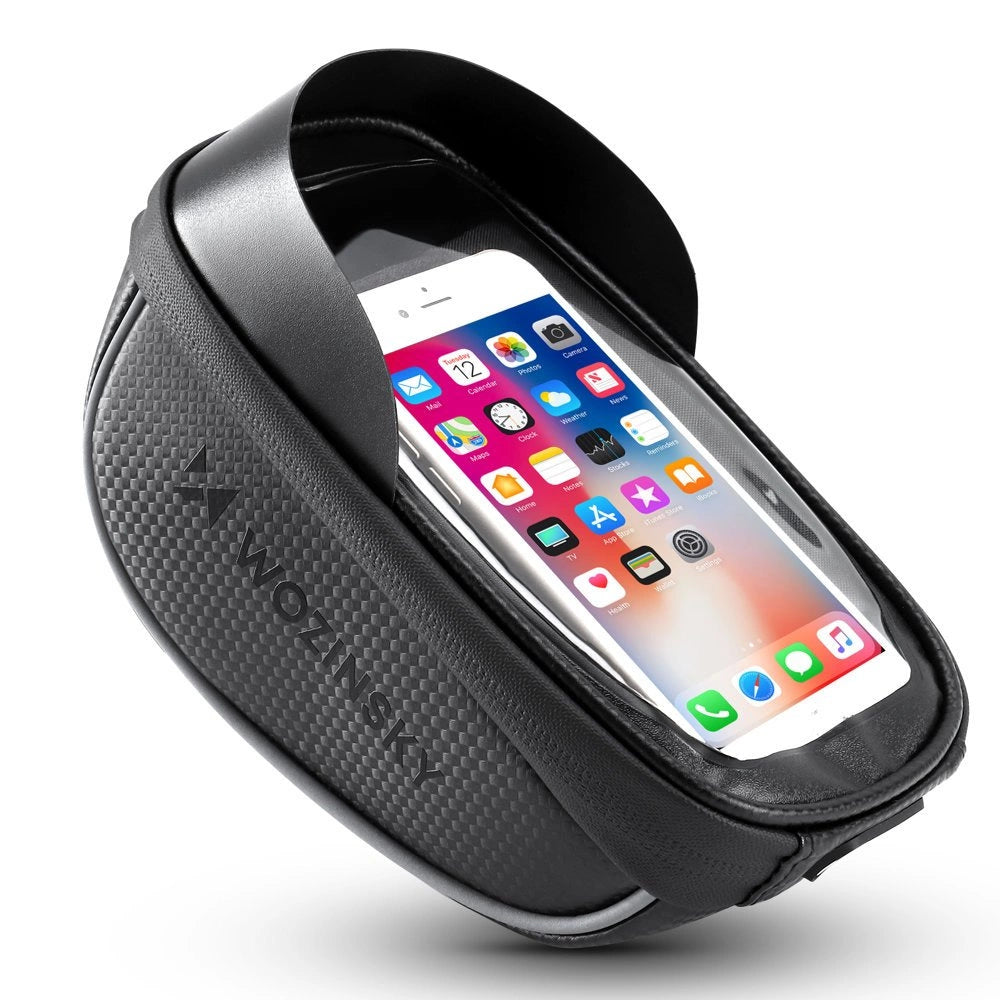 Wozinsky cykelstangspose med telefonfoder 1l sort (WBB16BK)