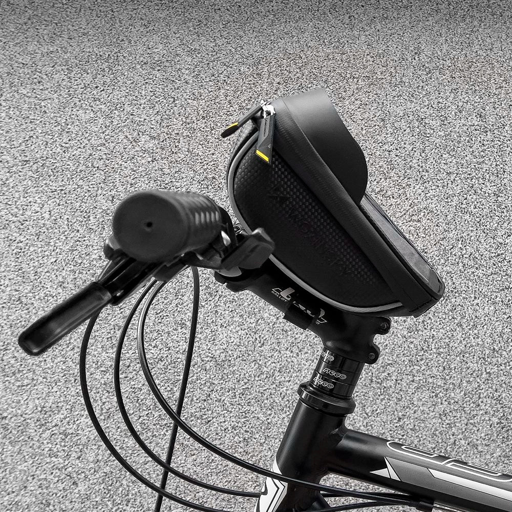Wozinsky cykelstangspose med telefonfoder 1l sort (WBB16BK)