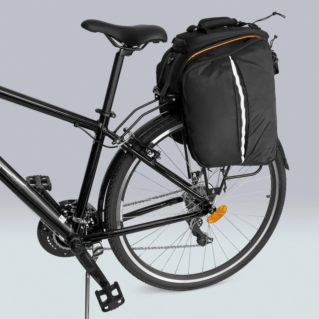 Wozinsky rummelig cykeltragetaske 35L (regn dække inkluderet) sort (WBB19BK)