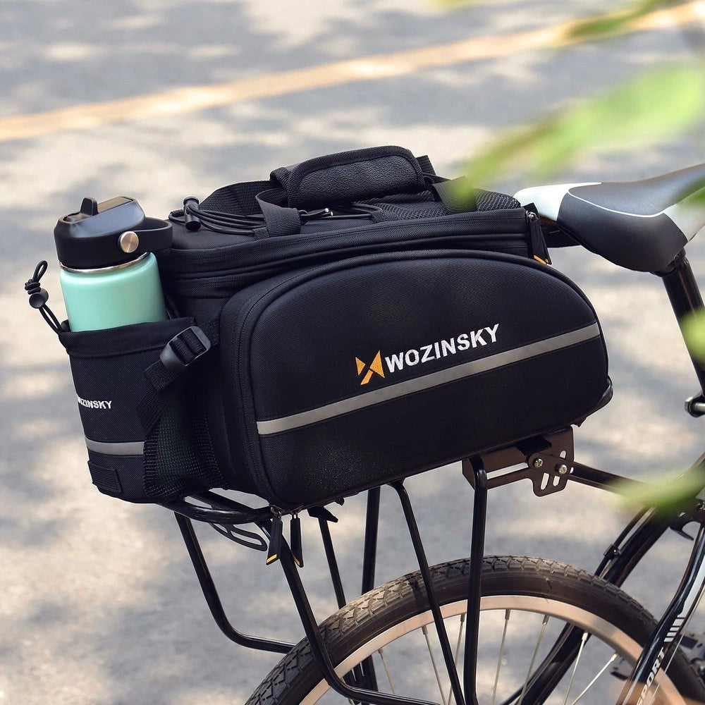 Wozinsky rummelig cykeltragetaske 35L (regn dække inkluderet) sort (WBB19BK)