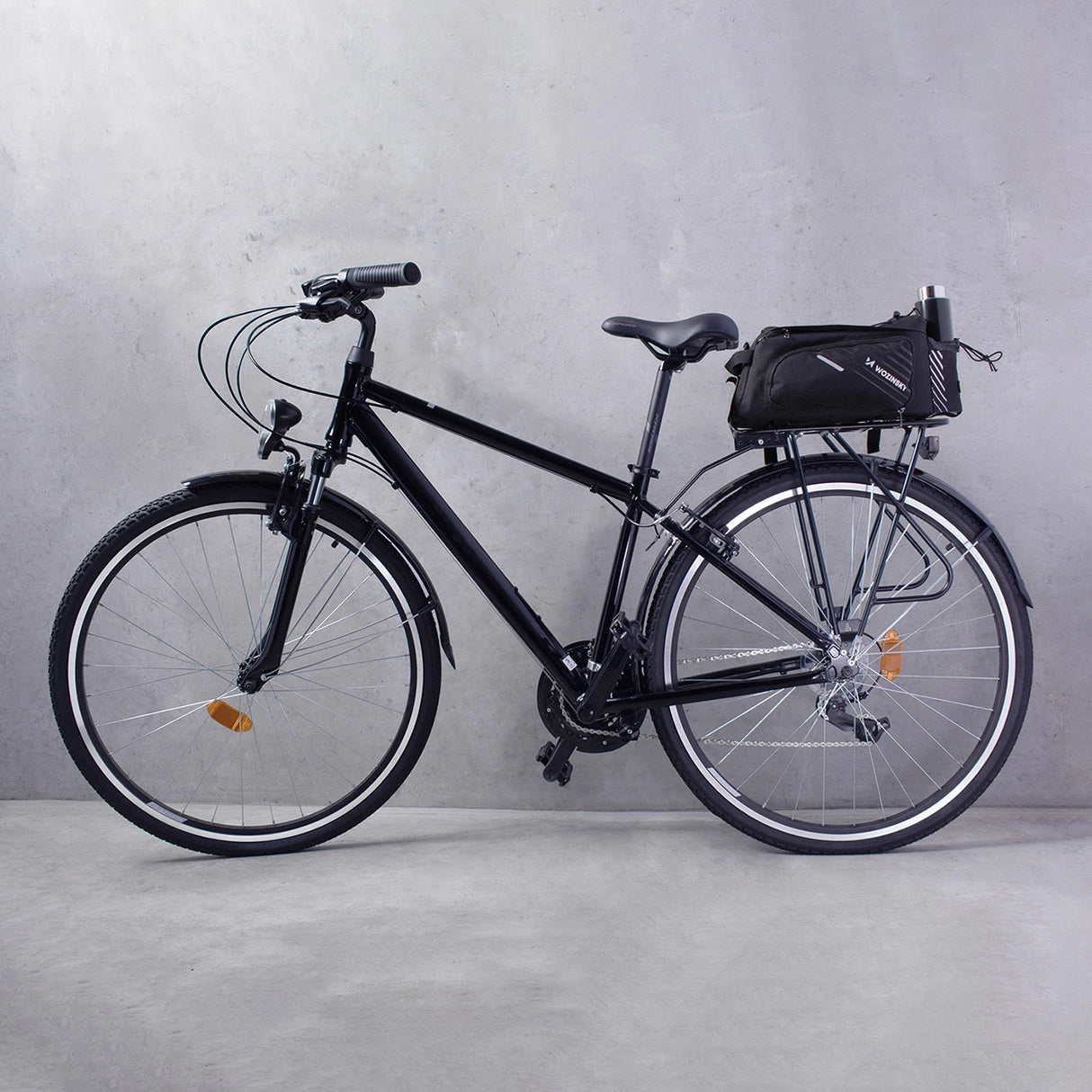 Wozinsky cykeltaske med 9l skulderrem (regn dække inkluderet) sort (WBB22BK)