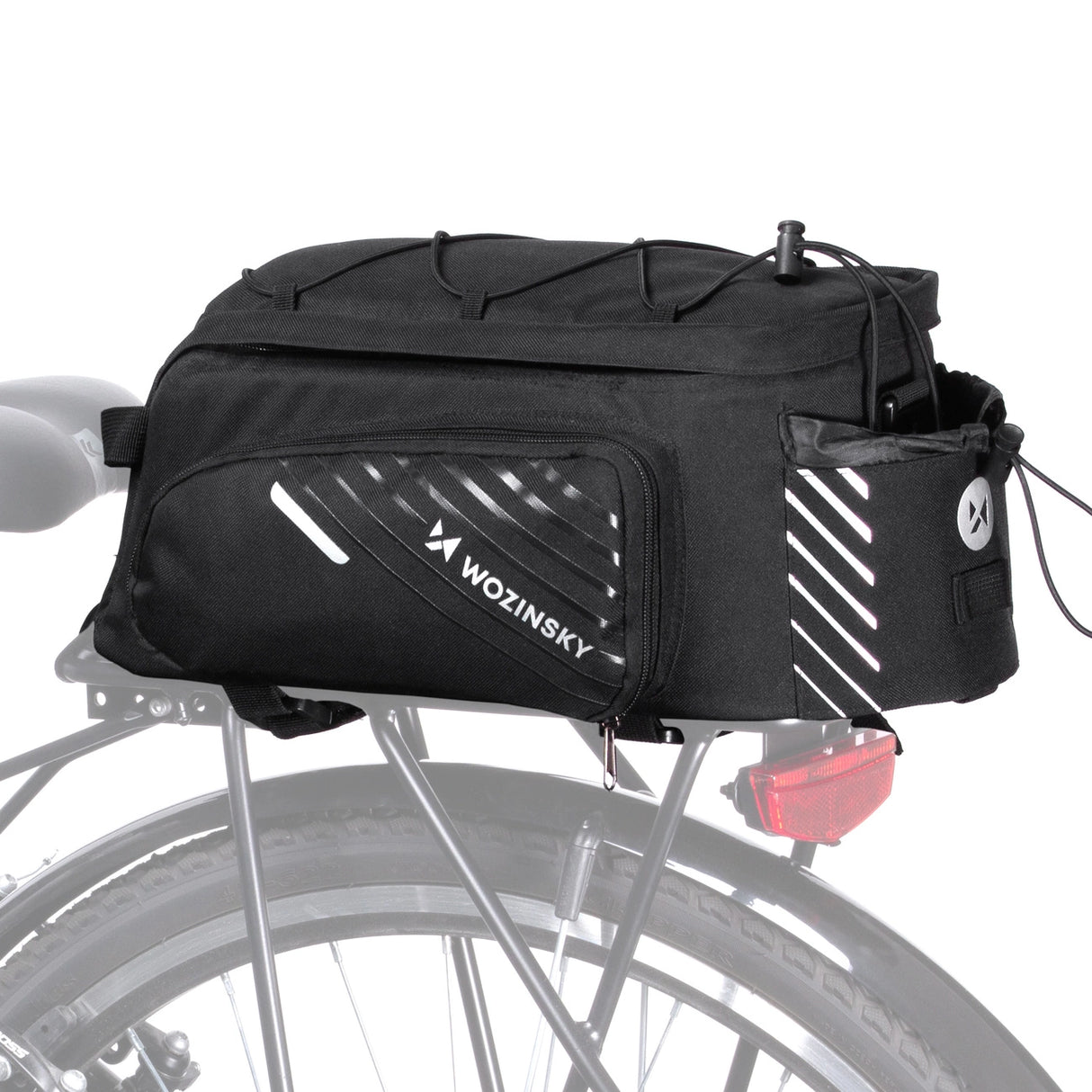 Wozinsky cykeltaske med 9l skulderrem (regn dække inkluderet) sort (WBB22BK)