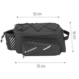 Wozinsky cykeltaske med 9l skulderrem (regn dække inkluderet) sort (WBB22BK)