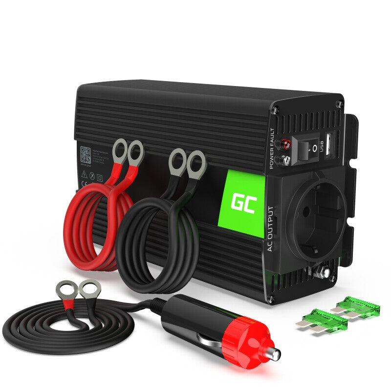 Green Cell INV04DE strømadapter og vekselret Universel 500 W Sort