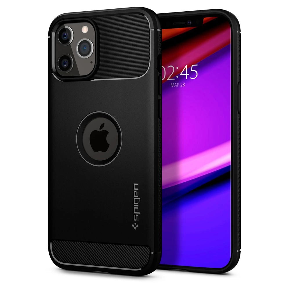 Spigen Rugged Armor Case til iPhone 12 / iPhone 12 Pro - Matte Black