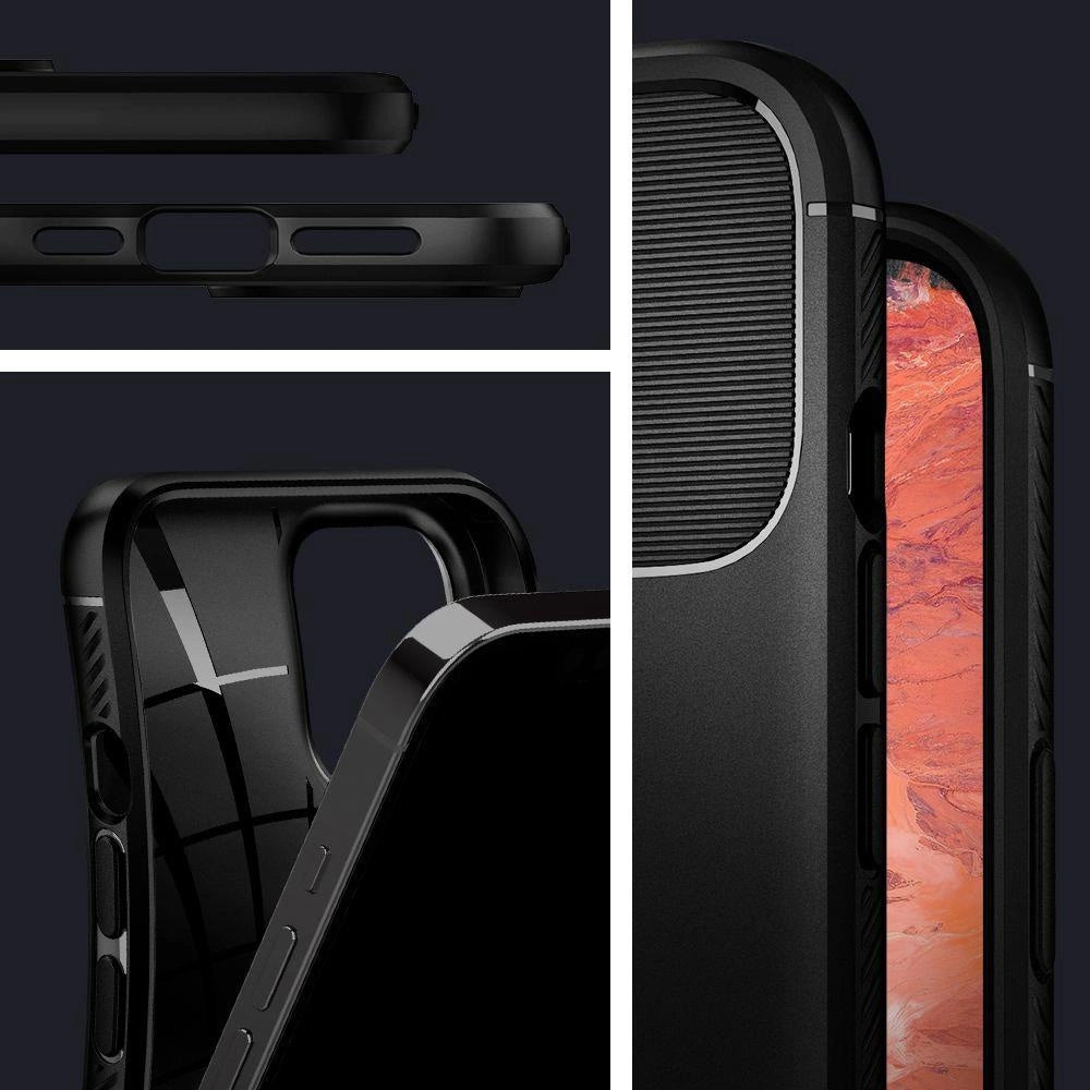 Spigen Rugged Armor Case til iPhone 12 / iPhone 12 Pro - Matte Black
